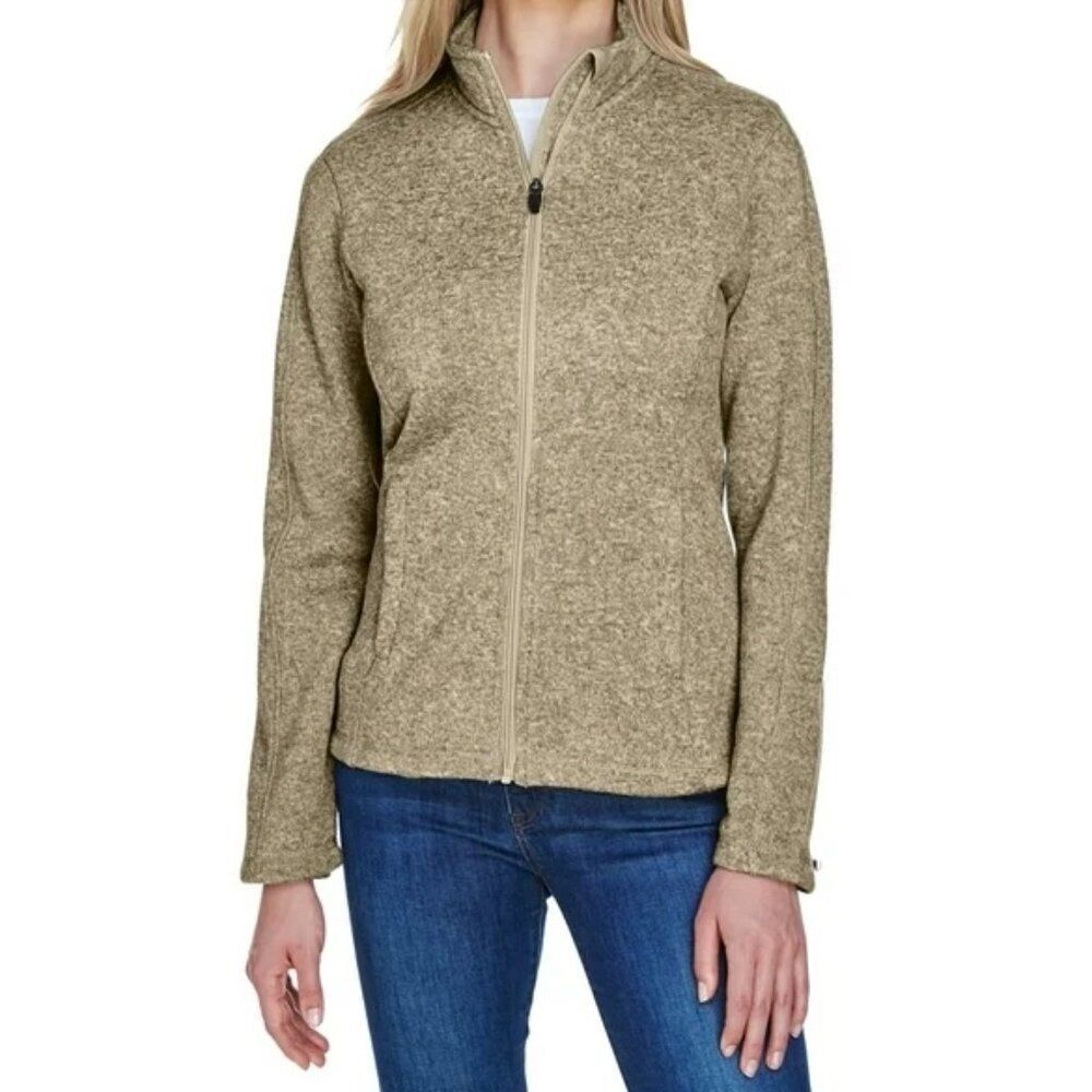 Devon & Jones Khaki Heather Bristol Fleece zip front jacket, size 3XL